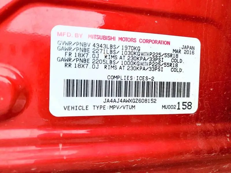 2016 MITSUBISHI RVR GT  