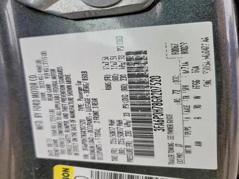 2016 FORD FUSION SE  