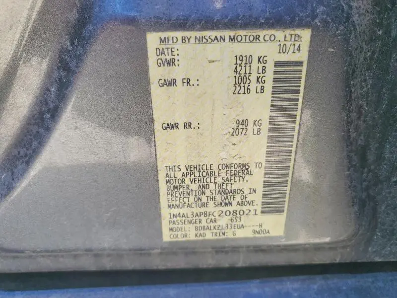 2015 NISSAN ALTIMA 2.5  