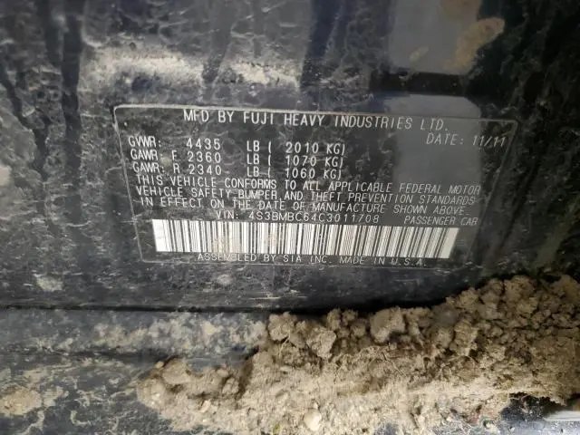 2012 SUBARU LEGACY 2.5I PREMIUM