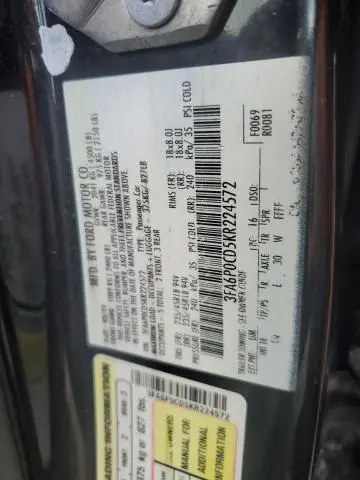 2019 FORD FUSION SEL  