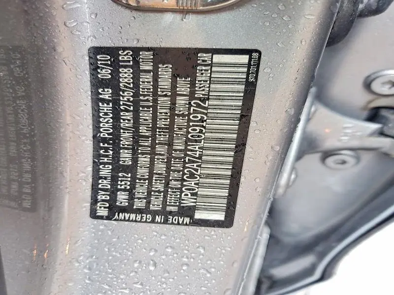 2010 PORSCHE PANAMERA TURBO  