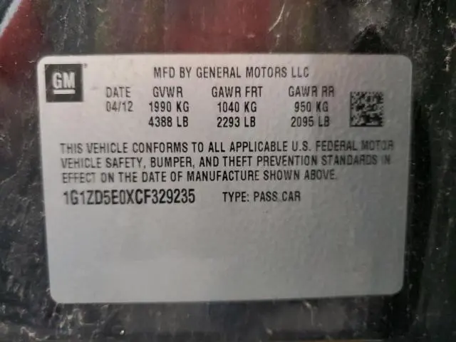 2012 CHEVROLET MALIBU 2LT  