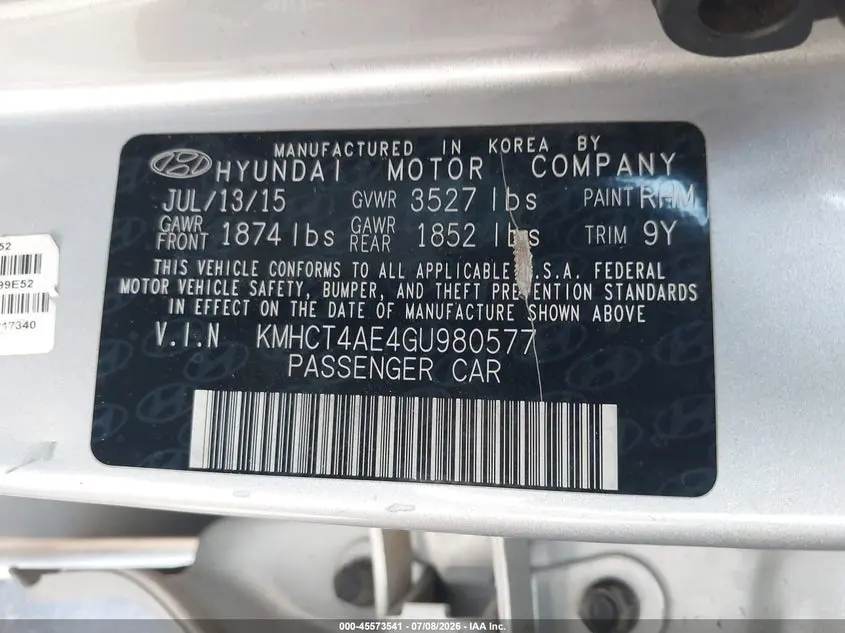 2016 HYUNDAI ACCENT SE