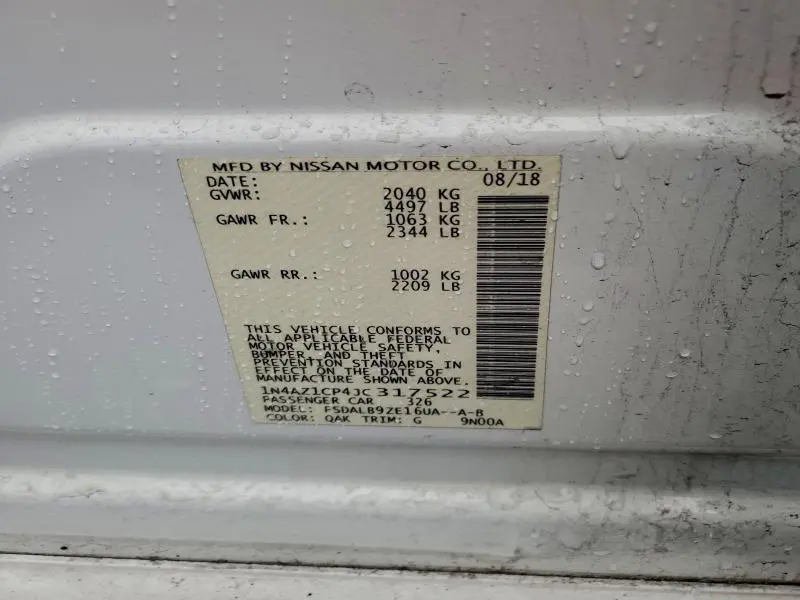2018 NISSAN LEAF S  