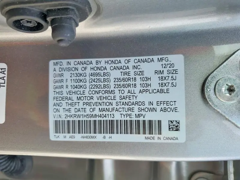 2021 HONDA CR-V EX  