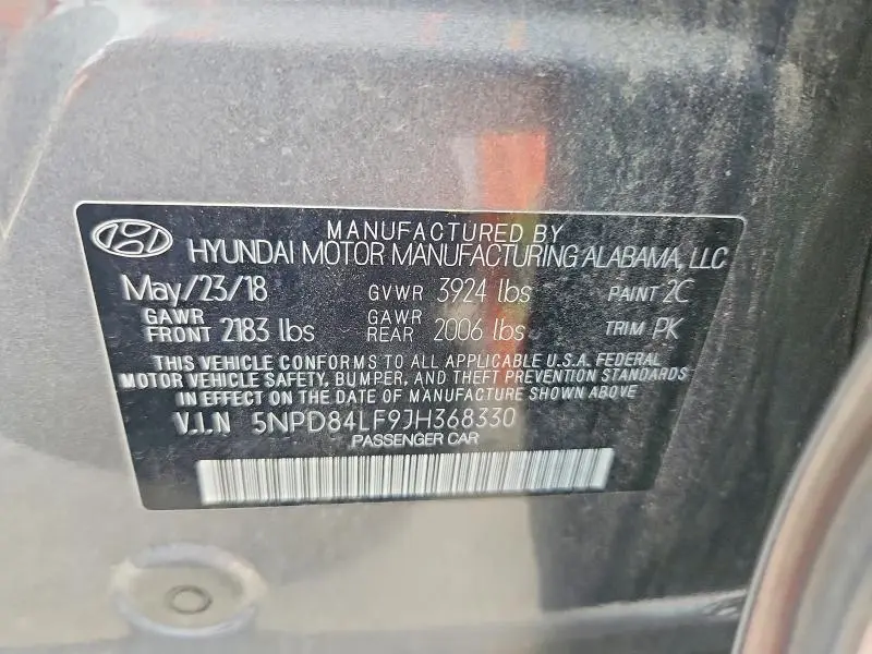 2018 HYUNDAI ELANTRA SEL  