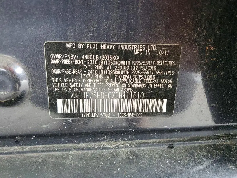 2012 SUBARU FORESTER LIMITED  