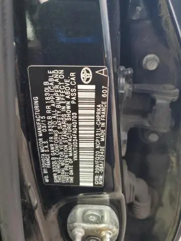 2015 TOYOTA YARIS   