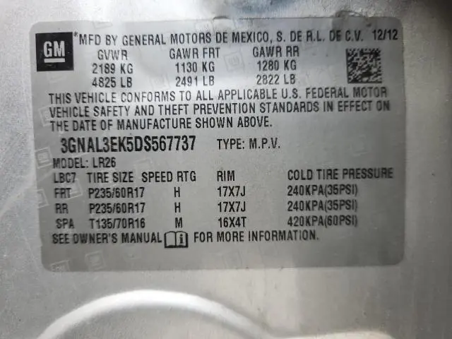 2013 CHEVROLET CAPTIVA LT  