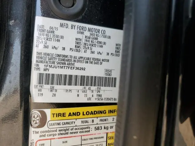 2015 FORD EXPEDITION PLATINUM  