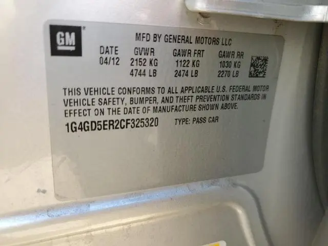 2012 BUICK LACROSSE PREMIUM  