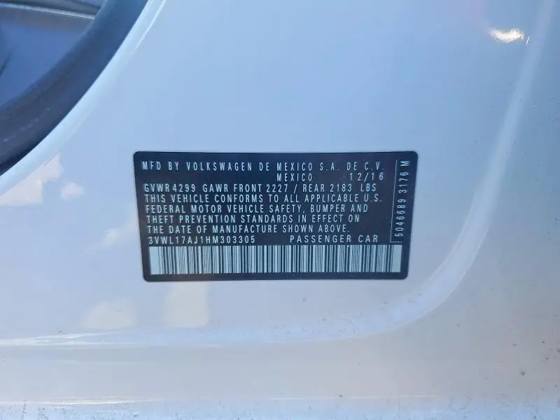 2017 VOLKSWAGEN JETTA SEL  