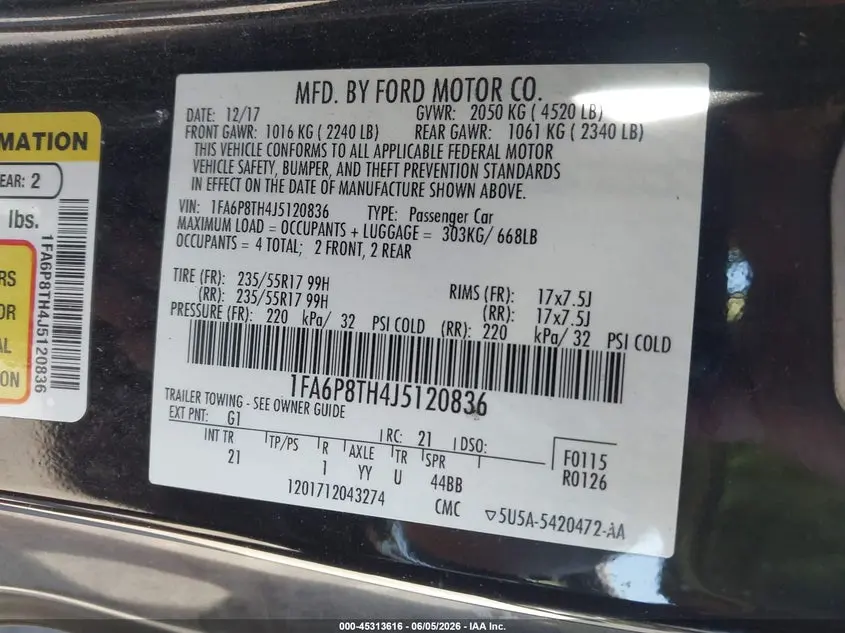 2018 FORD MUSTANG ECOBOOST