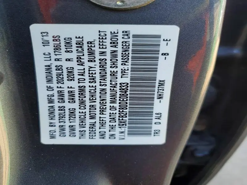 2013 HONDA CIVIC EX  