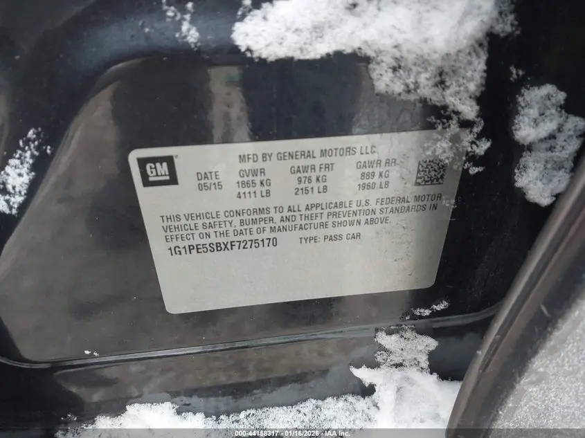 2015 CHEVROLET CRUZE 2LT AUTO