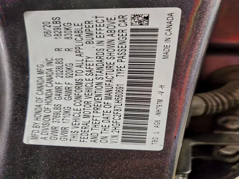 2020 HONDA CIVIC SPORT  