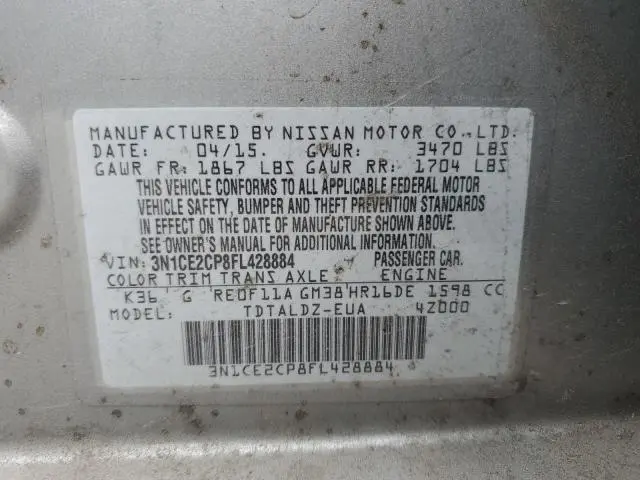 2015 NISSAN VERSA NOTE S  