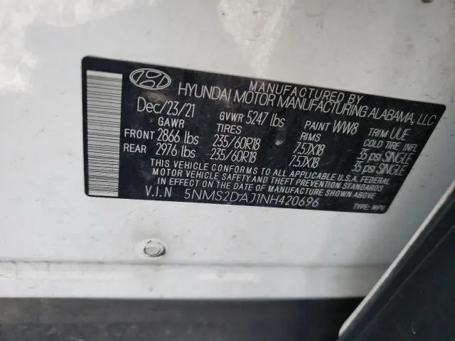 2022 HYUNDAI SANTA FE SEL  