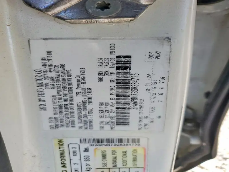 2016 FORD FUSION SE  