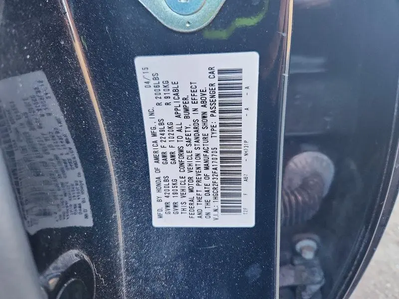 2015 HONDA ACCORD LX  