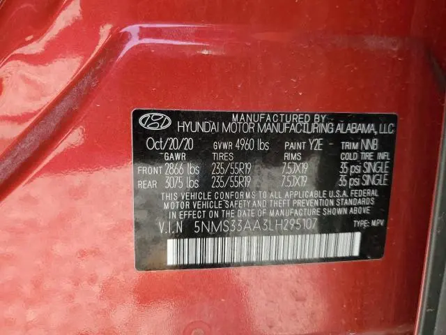 2020 HYUNDAI SANTA FE SEL  