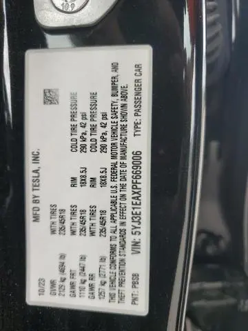 2023 TESLA MODEL 3 