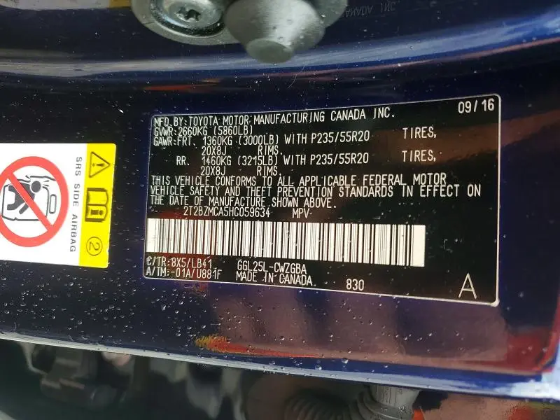 2017 LEXUS RX 350 BASE  