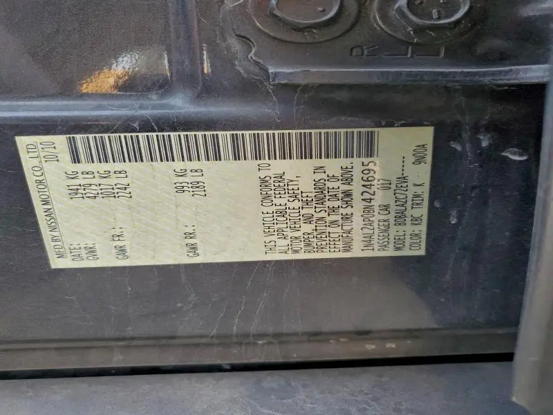 2011 NISSAN ALTIMA BASE  