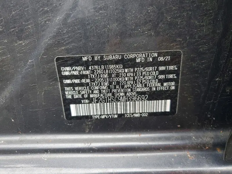 2021 SUBARU CROSSTREK SPORT  