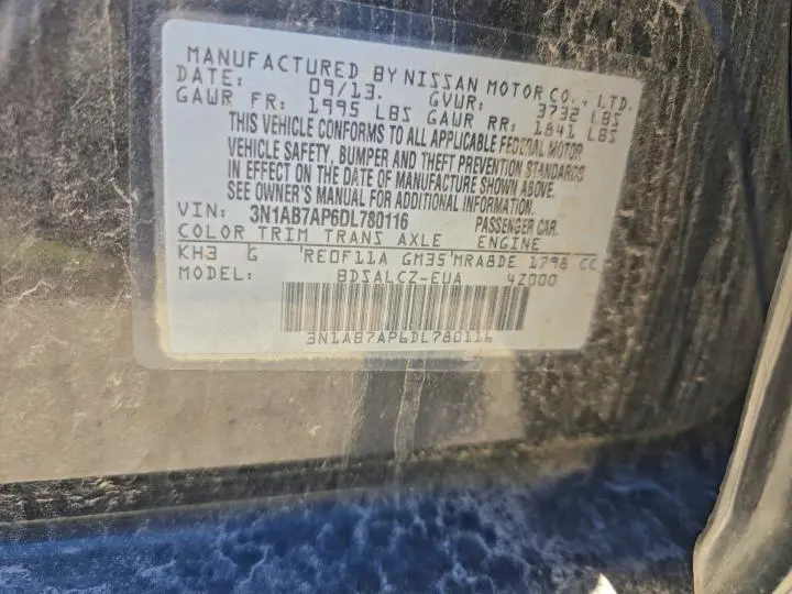 2013 NISSAN SENTRA S  