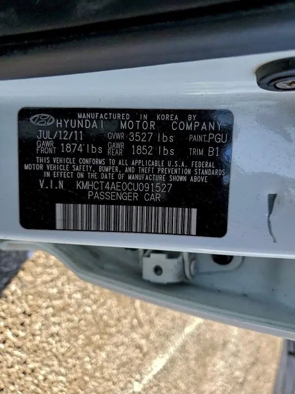 2012 HYUNDAI ACCENT GLS  