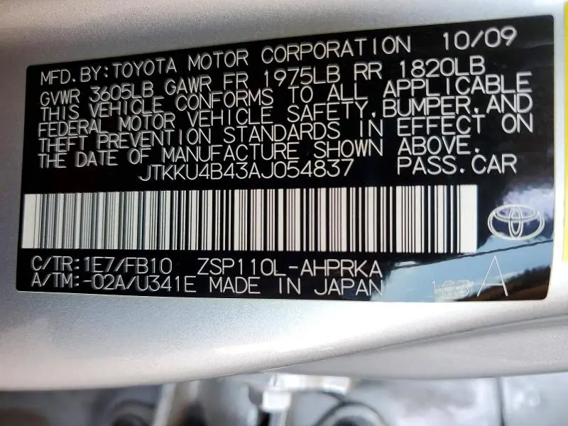 2010 SCION XD BASE  