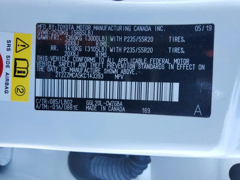 2019 LEXUS RX 350 BASE  