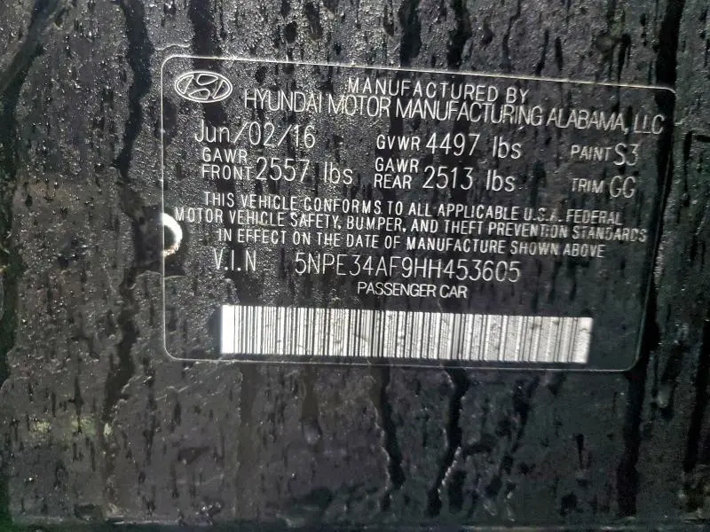 2017 HYUNDAI SONATA SPORT  