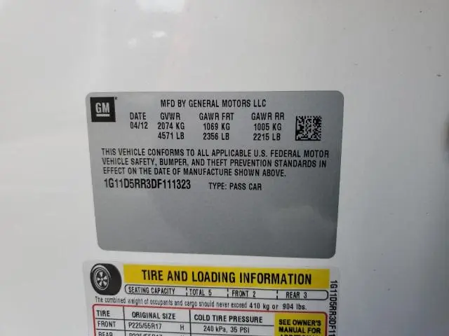 2013 CHEVROLET MALIBU 1LT  