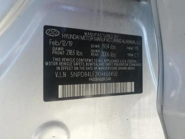 2019 HYUNDAI ELANTRA SEL  