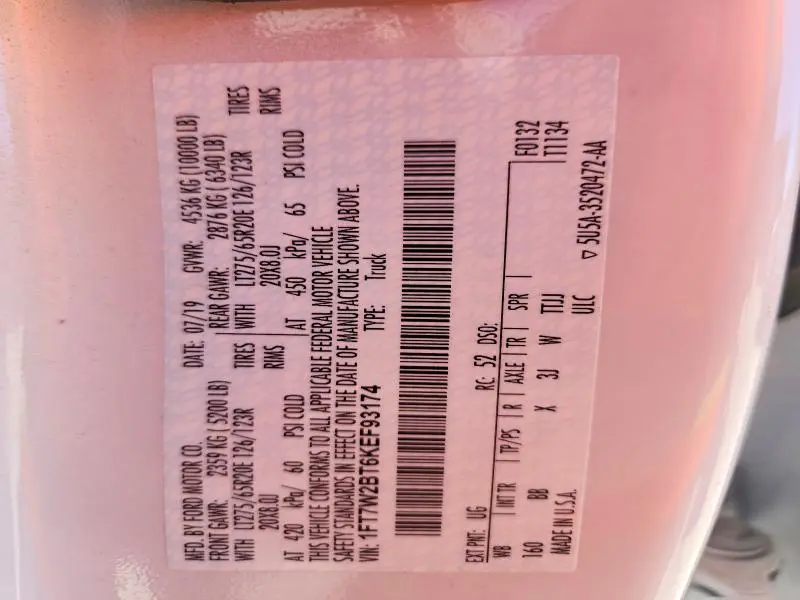 2019 FORD F250 SUPER DUTY  