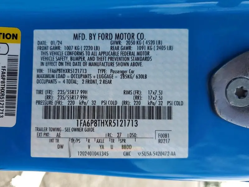 2024 FORD MUSTANG   