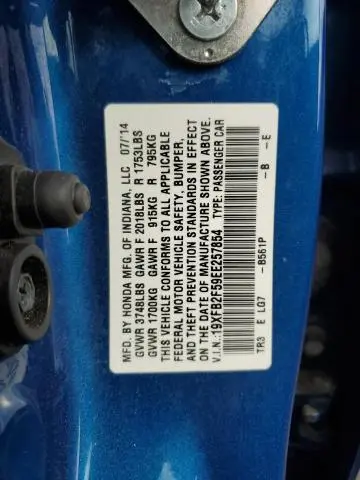 2014 HONDA CIVIC LX  