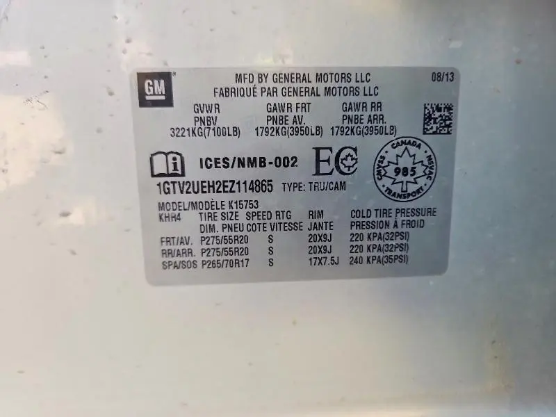 2014 GMC SIERRA K1500 SLE  