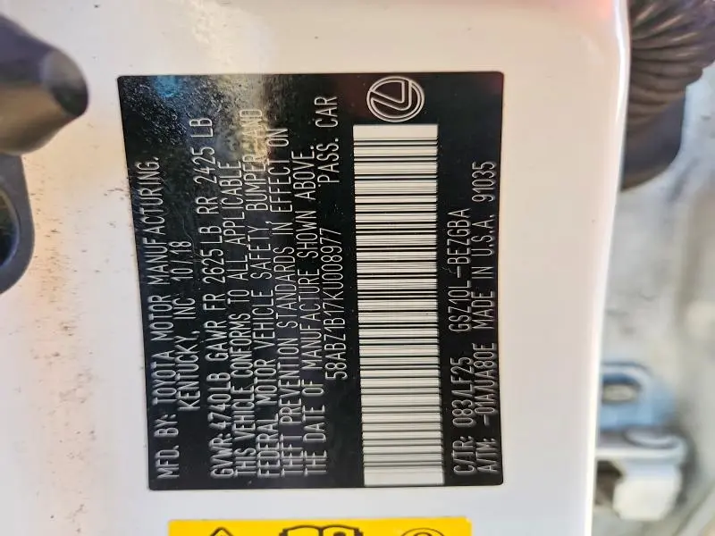 2019 LEXUS ES 350 F SPORT  