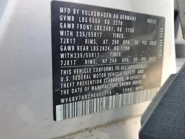 2017 VOLKSWAGEN TIGUAN S  