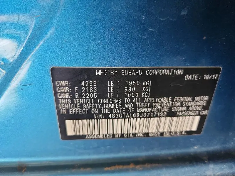 2018 SUBARU IMPREZA SPORT  