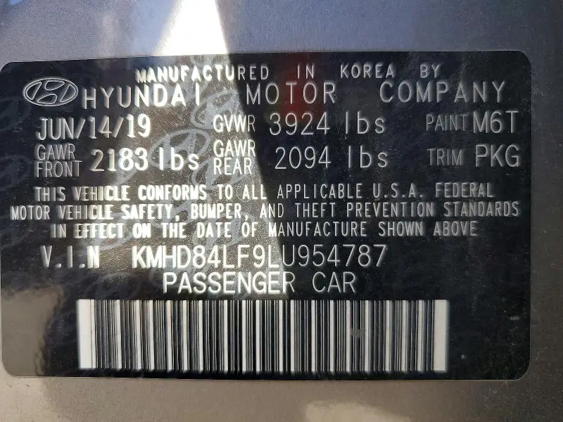 2020 HYUNDAI ELANTRA SEL  