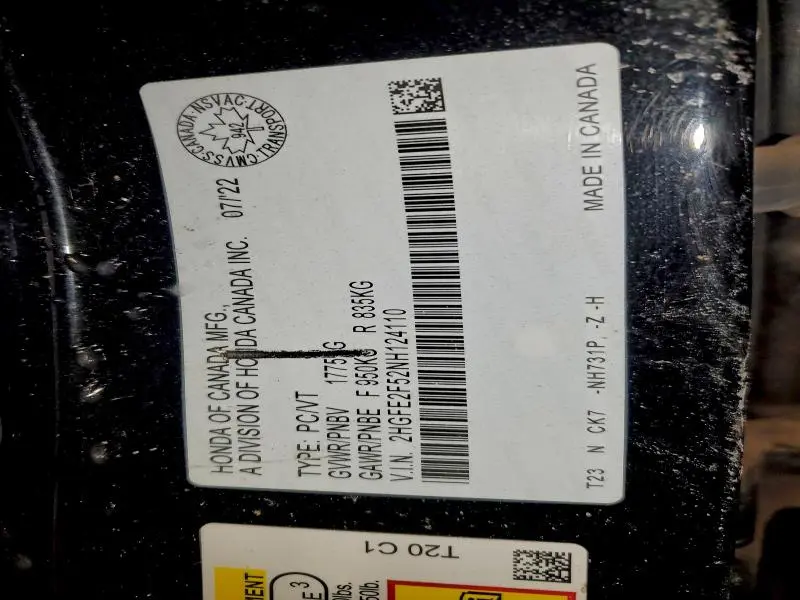 2022 HONDA CIVIC SPORT  