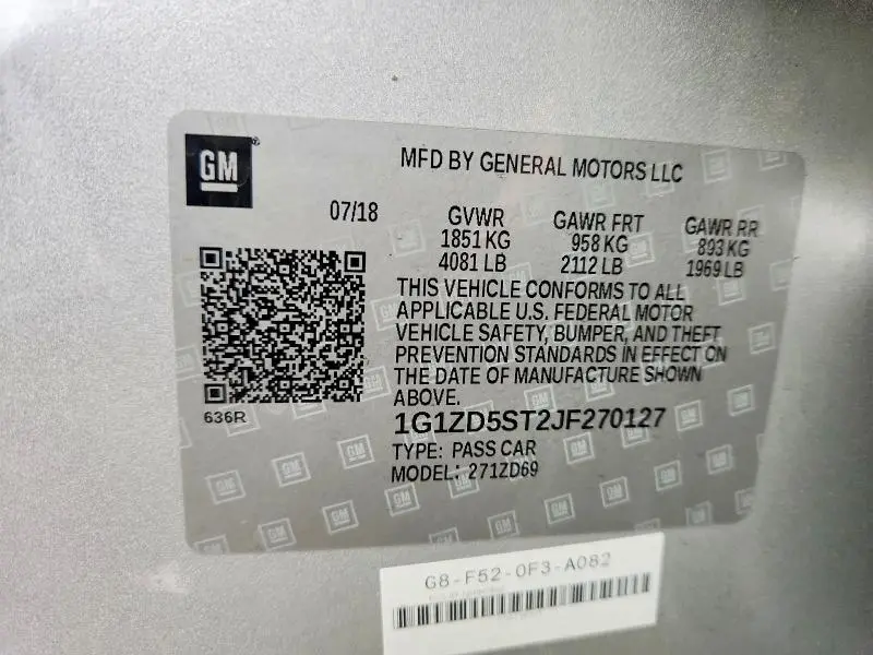 2018 CHEVROLET MALIBU LT  