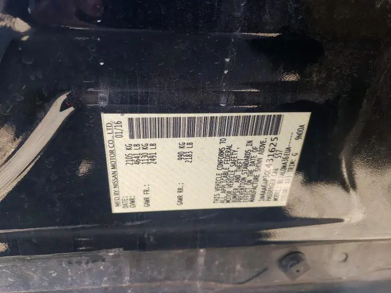 2016 NISSAN MAXIMA 3.5S  