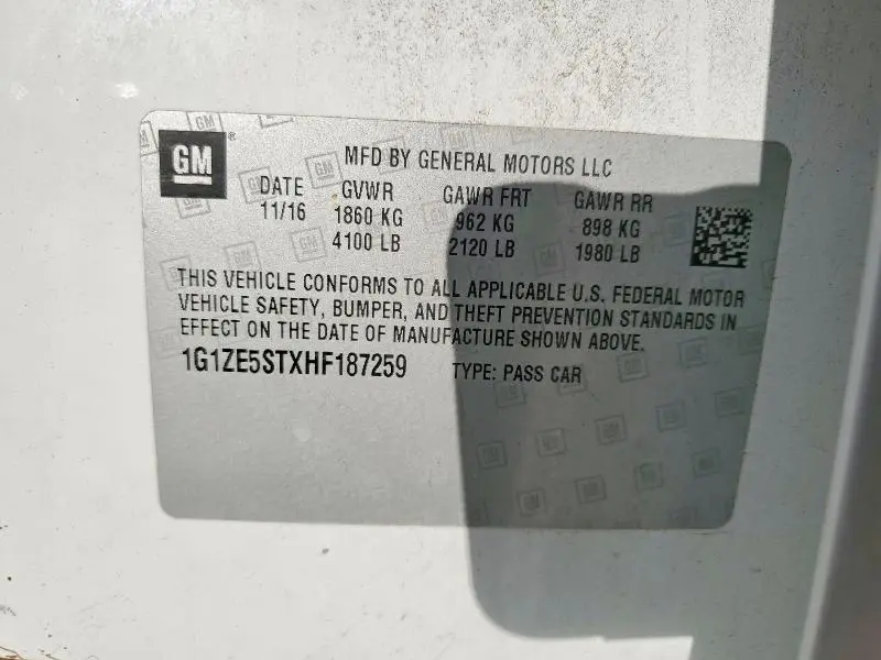 2017 CHEVROLET MALIBU LT  