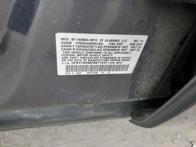 2015 HONDA PILOT TOURING  